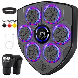 JUOIFIP Music Boxing Machine, Smart Boxing Machine for Adults with Boxing Gloves, 9 Modes & 9 Speeds Wall Mounted Music Punching Machine for Home Gym Office Workout