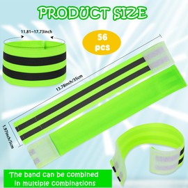Flotory 56 Pcs Reflective Bands Reflector Running GearVisibility Reflective Straps for Arm Ankle Leg Wrist Women Men Night Cycling Walking Running