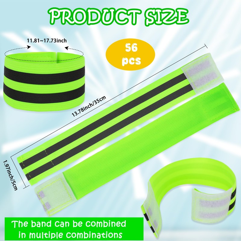 Flotory 56 Pcs Reflective Bands Reflector Running GearVisibility Reflective Straps