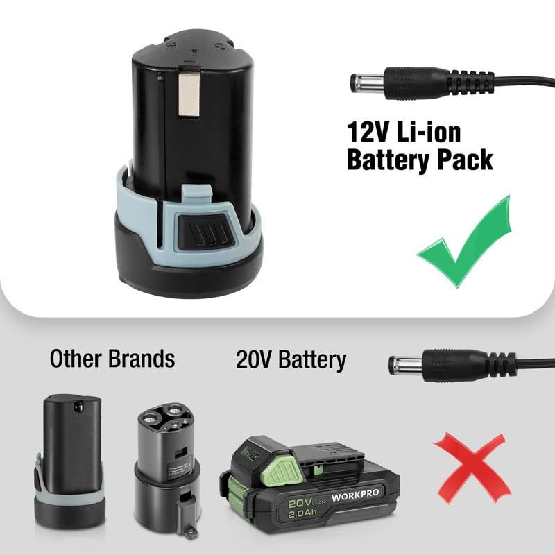 WORKPRO 12V Li-ion Battery Pack Charger - (Models: W123015AE, W123016AE,