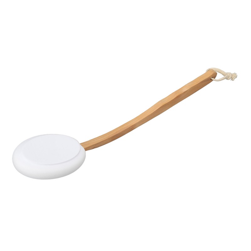 Lotion Applicator EVA Wooden Handle 4 Replaceable Pads Shower Brush