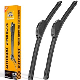 AUTOBOO - Limpiaparabrisas de 24 y 18 pulgadas (paquete de 2), limpiaparabrisas de calidad OEM premium para todas las estaciones, limpiaparabrisas estable y silencioso