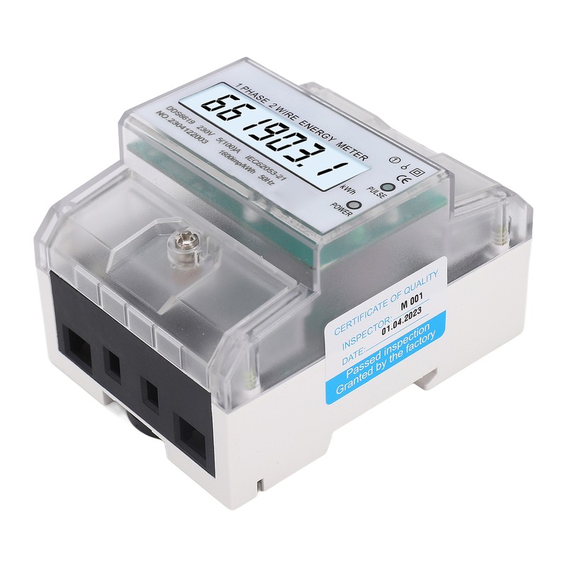 Digital Energy Meter 1 Phase 2 Wire KWh Electricity Wattmeter