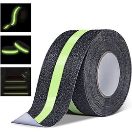 KAHEIGN Anti-Slip Tape Non-Slip Strips 10 m x 5 cm Non-Slip Tape Glow in the Dark Safety Warning Tape for Stairs, Ladders and Slippery Floors Indoor and Outdoor Use