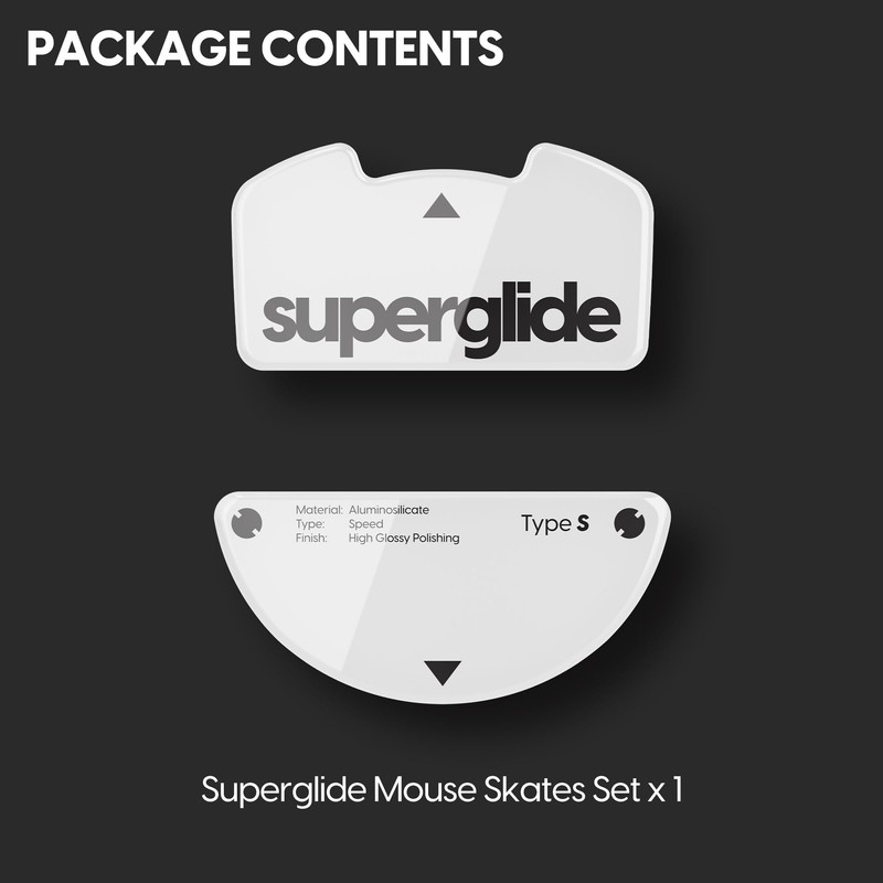 Superglide Glass Mouse Skates - Super Smooth Glide, Polished Round