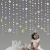 Iridescent Star Moon Circle Dot Garland Holographic Hanging Crescent Twinkle