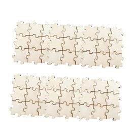 KICHOUSE 150pcs Wooden Slices Jigsaw Puzzle for Creative Educational Supplies for Craft Projects Decorations Per Pack for Montessori Activities