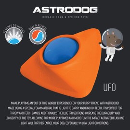 Astrodog Dog Toys, Interactive Durable Tough Toys for Large Dog Breeds, EVA & TPR U.F.O. LED Outdoor Dog Toy
