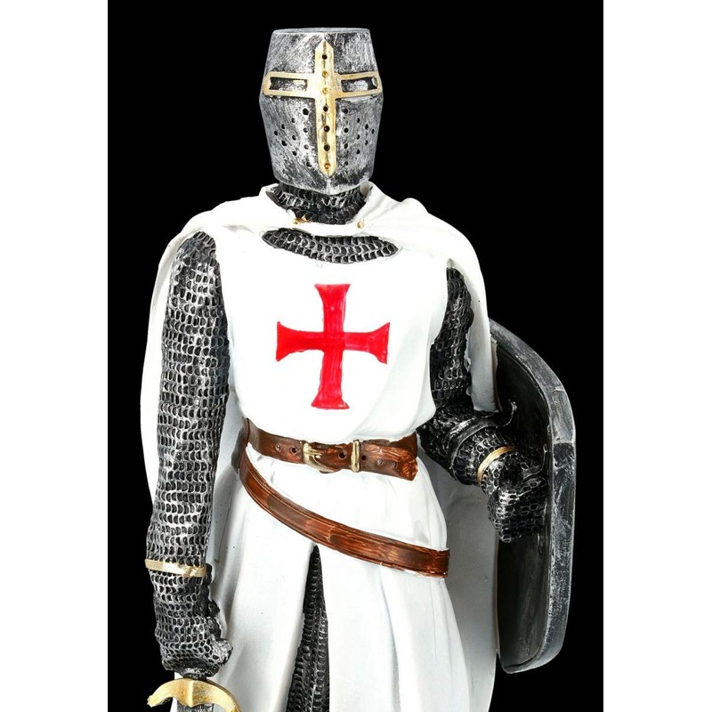 White Knight Templar Figure with Shield and Sword | Templar