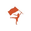 Color Guard Flag Silhouette Sticker Vinyl Decal Notebook Car Window Laptop 4"x 4.5" (Orange)
