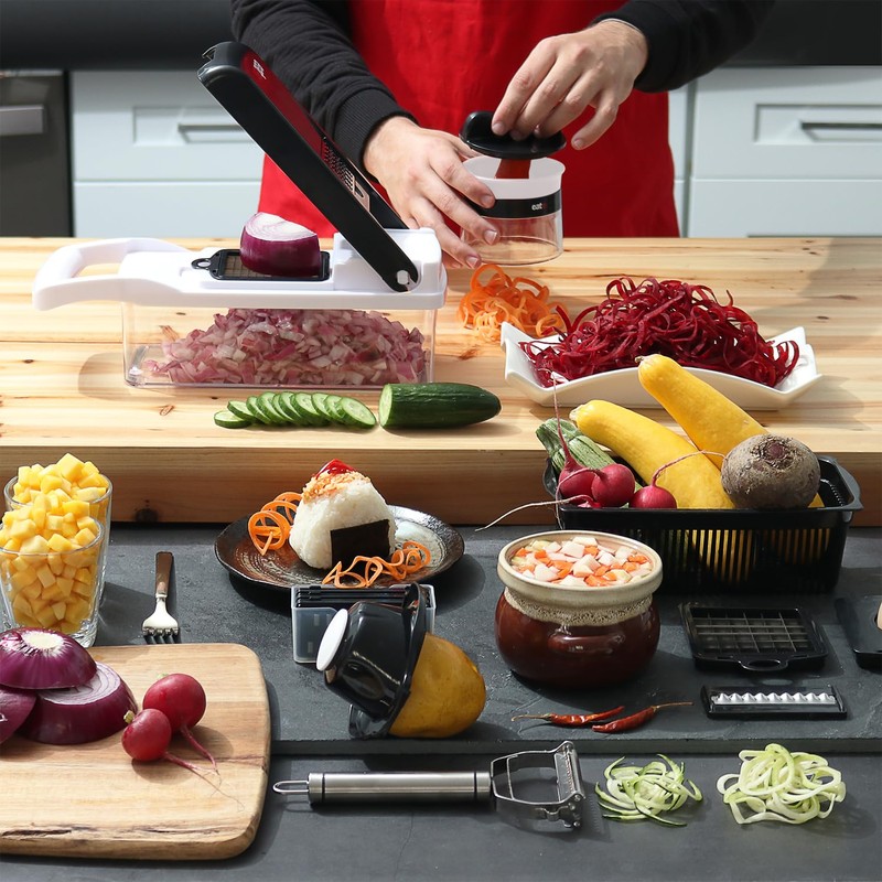 EatEx Vegetable Chopper with Container, Multifunctional Veggie Chopper Vegetable Cutter,
