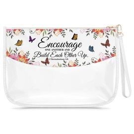 Christian Gifts for Women Faith Clear Makeup Bag Religious Gifts for Friends Bestie Transparent Cosmetic Bag Spiritual Present for Female Coworker Sister Bible Verse Scripture Christian Makeup Pouch