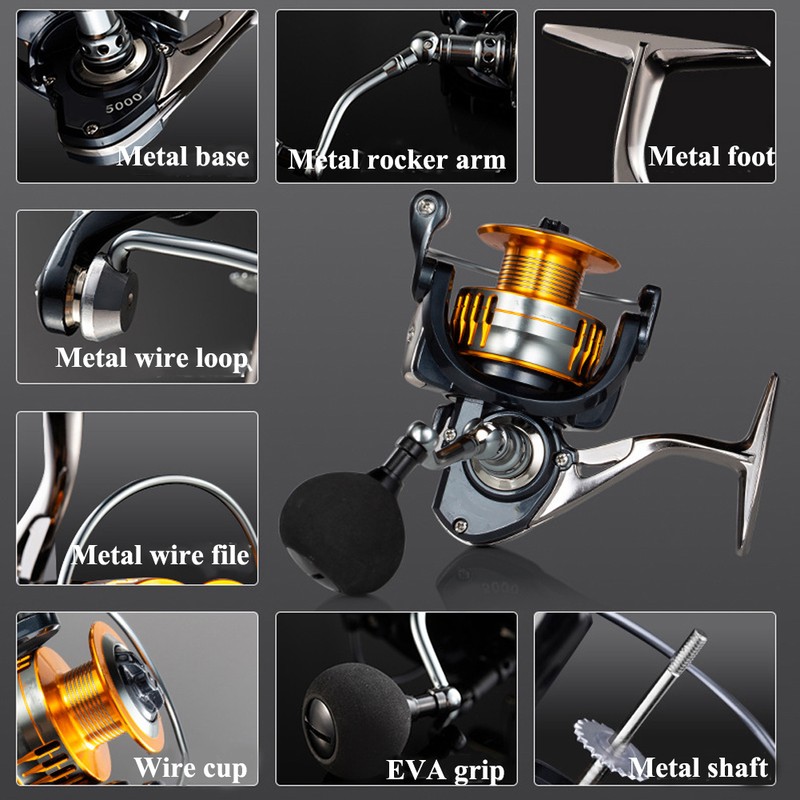 Left/Right Interchangeable Metal Spinning Fishing Reel Fish Bait High Speed