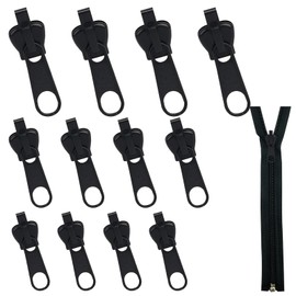 DEFGNOP Zip Repair Kit Replacement, Removable Zip Zip Repair Kit for Jackets, Backpacks, Suitcases, Pack of 12