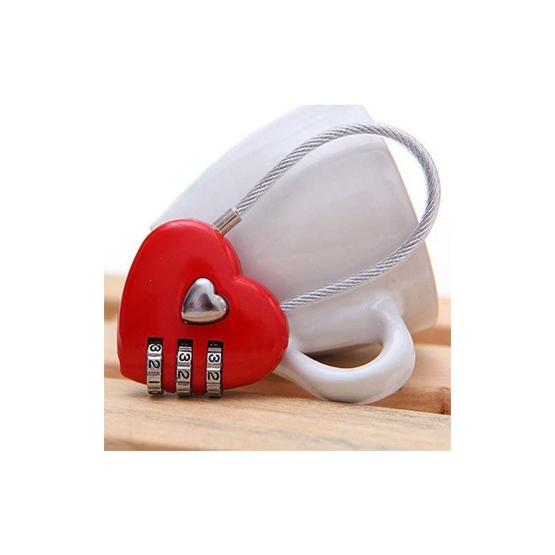 Mini Love Heart Lock,Red Heart Padlock, Mini Code Lock, Wire