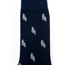 AUSCUFFLINKS Cat Kitten Socks for Men | Animal Socks | Work Socks for Him | Birthday Gift for Her (Grey Cat)