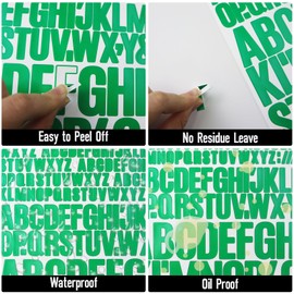 900 Pieces 0.5 Inch, 1 Inch and 1.5 Inch Letter Stickers, Sticky Alphabet Sticker for Scrapbook, Water Bottle, Mailbox, Signs, Boards -Dark Green