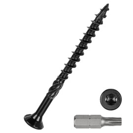 DTGN #10x2-1/2" Deck Screws - 50Pack - Good for Decks, Fences, Frames, Farms, Outdoor Furniture - Carbon Steel Wood Screws Decking Screws Epoxy Coated W/ T25 Torx Star Drive Bit - Black
