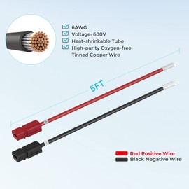 Renogy 5FT 6AWG Anderson Adapter Cable（Anderson PP75 - Ring Lug）