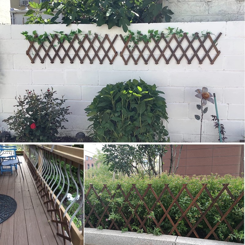 2Pack Expandable Wooden Lattice Wall,Plant Garden Trellis for Climbing Plants