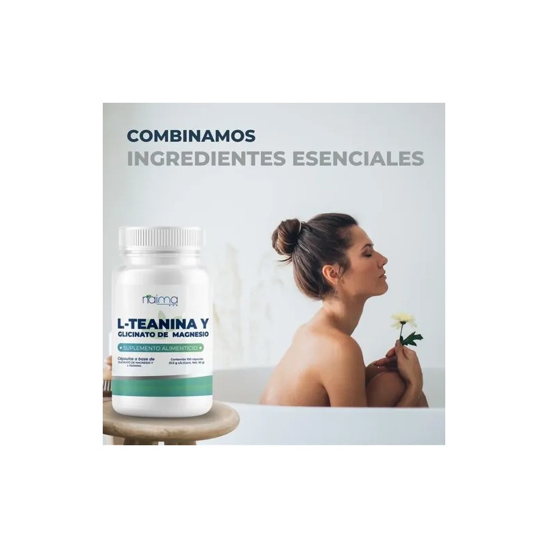 L- Teanina Y Glicinato De Magnesio 500 Mg -200 Cápsulas