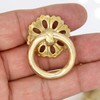 6 PCs Vintage Golden Ring Pulls with Hollowed-Out Dome Base