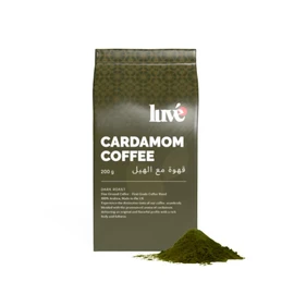 Luve Cardamom Coffee, 200g, Medium Roast, 100% Arabica, Fresh Roasted in the UK.