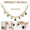 FengFaer Bag Charm Chain,Elegant Black Zircon Handbag Chain - 32