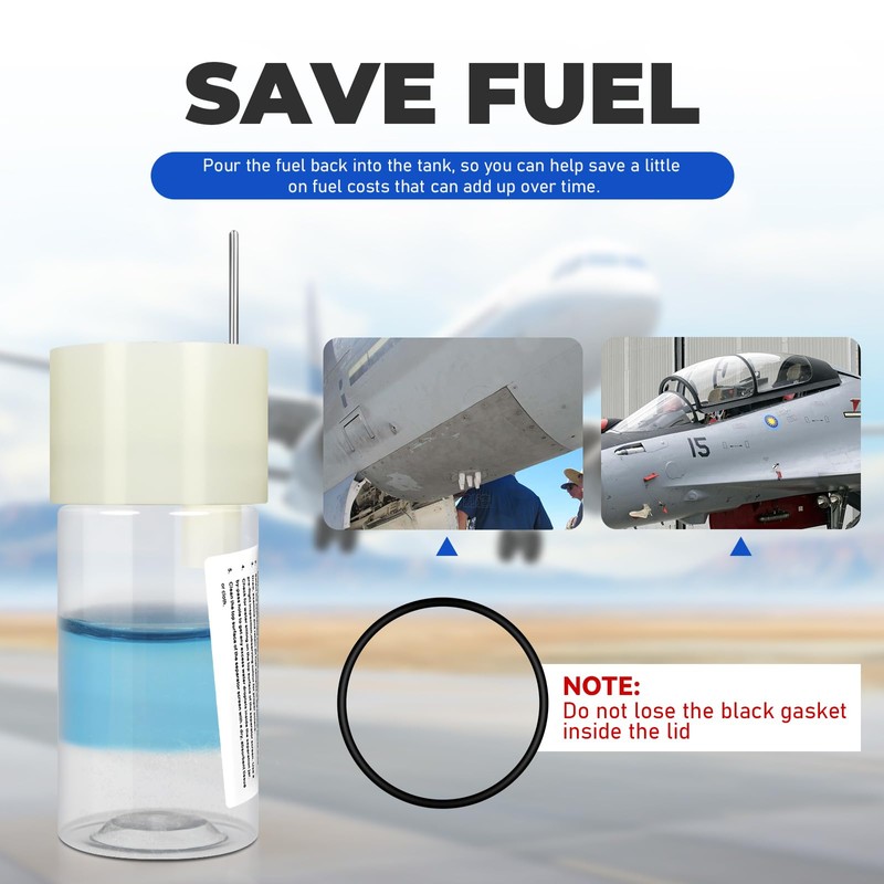 Bghdas Aviation Fuel Testing Jar for Non-Ethanol Fuel Testing, Fuel