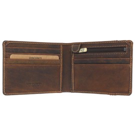 VISCONTI Leather Wallet with Elastic Closure RFID Blocking and Tap and Go BN3 Oil Tan