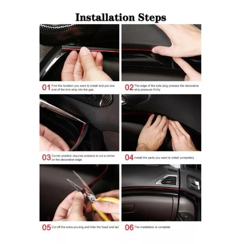 Compraymas Moldura Interior Decorativa Vista Automotriz Tablero Auto 5m