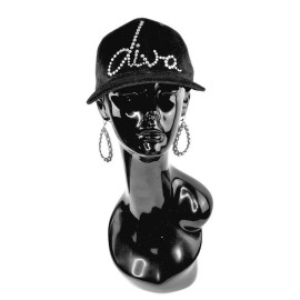 Fashion Junky Diva Black Velvet Cap with Swark. Crystals.