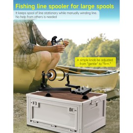 Fishing Line Spooler for Large Spools, Commercial Fishing Line Spooler Reel Winder Spooling with Adjustable Tension, Fishing Gears Gifts for Father Fit for Filler and Bulk Spools Portable