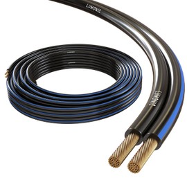Lumonic Speaker Cable | 5 m Black | 2 x 1.5 mm² CCA | Blue Marking HiFi Speaker Cable | Audio Twin Cable