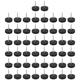 sourcing map Plastic Nail-On Furniture Glides 50Pcs 13.5mm Dia Table Chair Sofa Leg Floor Protectors for DIY Furniture Table Chair Sofa Couch, Black