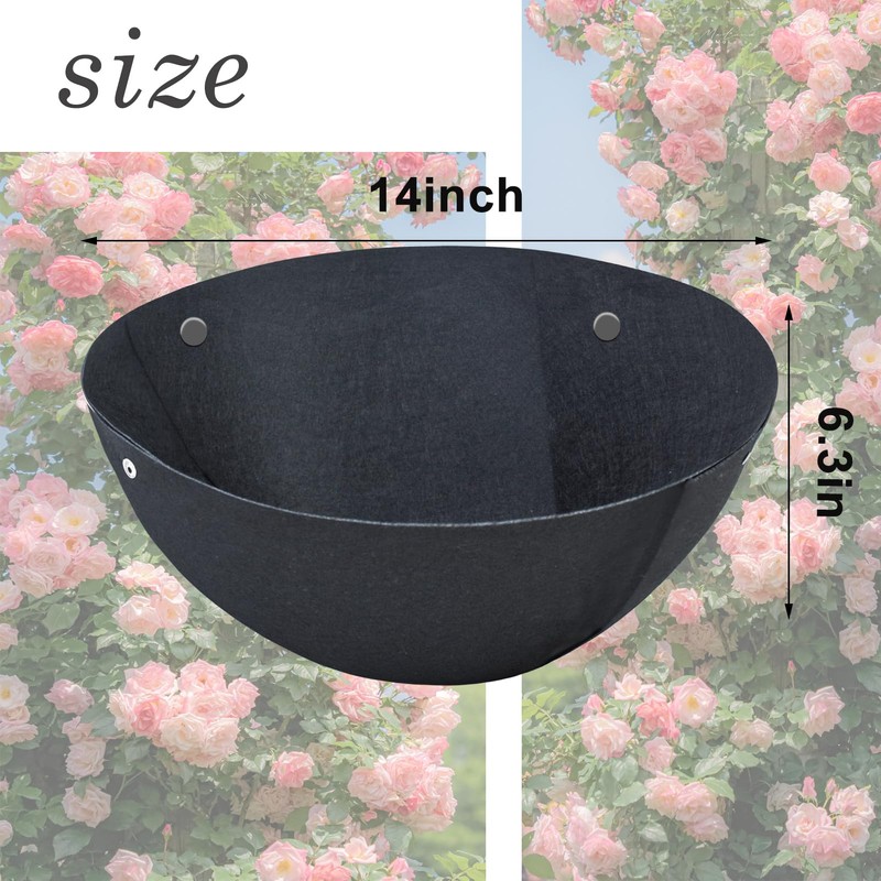 3PCS 14 Inch Round Hanging Basket Liners Fabric Hanging Plant