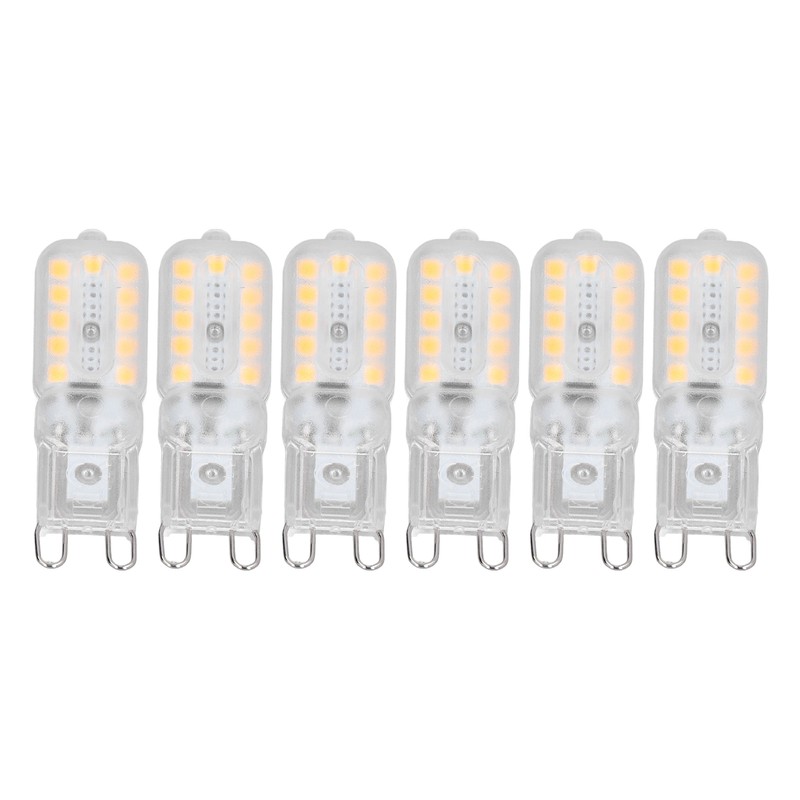 6pcs G9 LED Bulb 5W Transparent Cover 22LED Dimmable G9