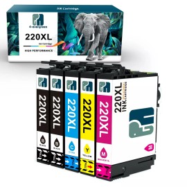 4-evergreen 5x Ink Cartridges for Epson 220 XL WorkForce WF-2750 WF-2760 WF-2650 Black Color