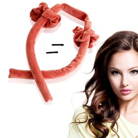 Rizador de pelo sin calor, diseño segmentado mejorado, diadema de rizos de seda sin calor para un sueño más cómodo durante la noche, cinta de seda para rizar el cabello con bandas de goma y clips