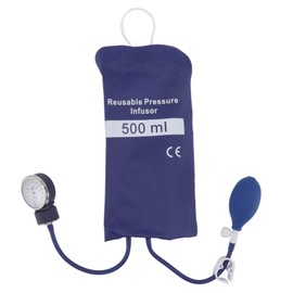 Pressure Infusion Cuff Reusable Infuser for Transfusion Emergency Surgery Salvage ICU Monitoring Blue 500ml