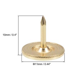TA-VIGOR 50Pcs Heavy Duty Flat Head Push Pins, Decorative Thumb Tacks for Wall, Furniture Cork Board & Bulletin Board – 11mm x 10mm Upholstery Tacks for Home Office & DIY Use, Gold