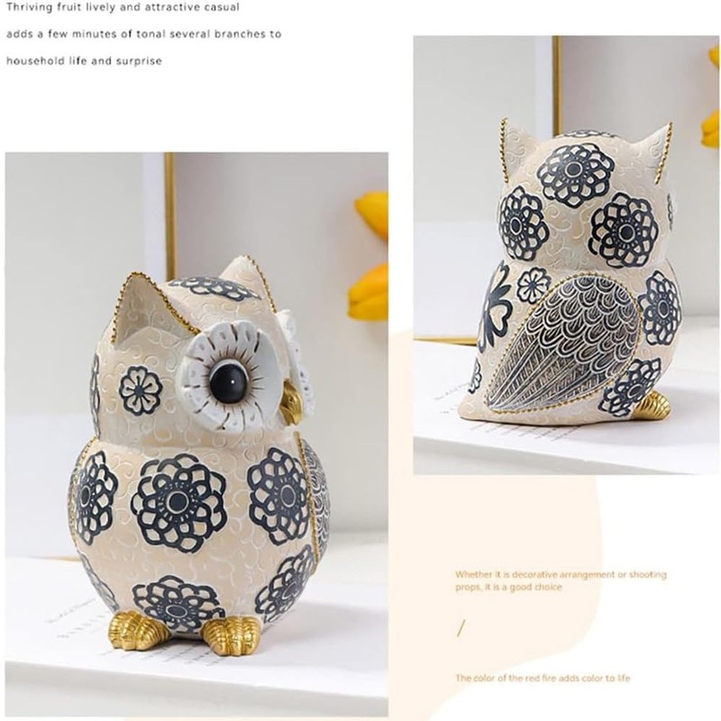 Betterlifewj 2 Pack Cute Owl Statues, Perfect for Home Decor,