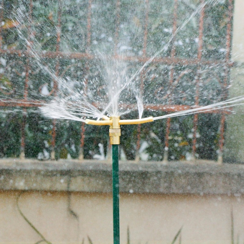 ARICOR 2 Pack 3-Arm Garden Sprinkler, 360 Degree Rotation Garden