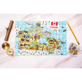 Terra Puzzles Canada Map Wooden Jigsaw Puzzle 152 Piece, 15x10 inches