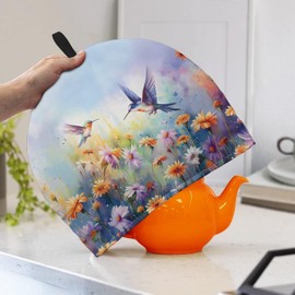 UOIMAG Vintage Daisy Hummingbird Floral Tea Cosy Kettle Cover for Kitchen Party Teapot Dust Cover Accessories