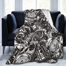 Automobile Car Parts Blankets for Mens Womens Boys Girls Gifts 50X40 Inches Ultra-Soft Warm Lightweight Bedding Throw for Bed, Sofa, Couch