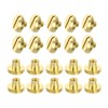 sourcing map 10Sets Brass Chicago Screw Fasteners, 4mm Concave Screw