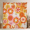 Feelyou Retro Hippie Flower Curtains for Bedroom (2 Panels, 42