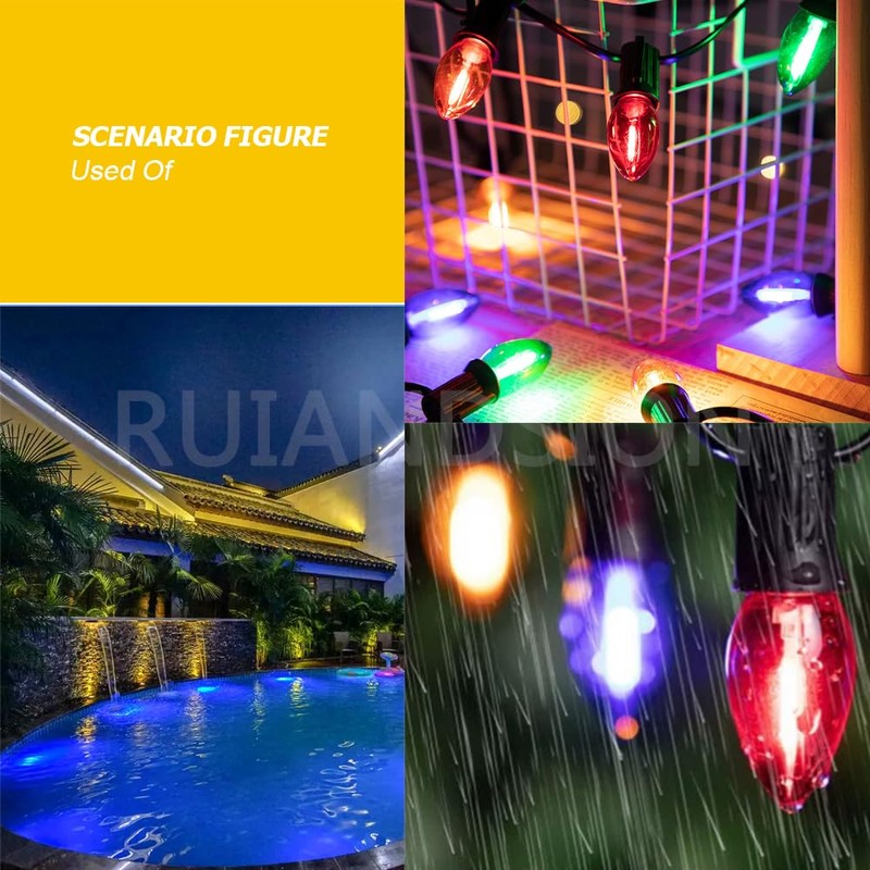 Ruiandsion E12 LED Bulb 110V Blue Screw Base for Display