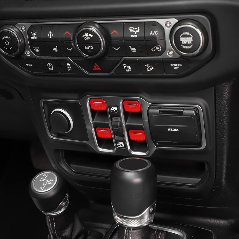 RT-TCZ Center Console Window Button Switch Trim Cover Decoration Interior